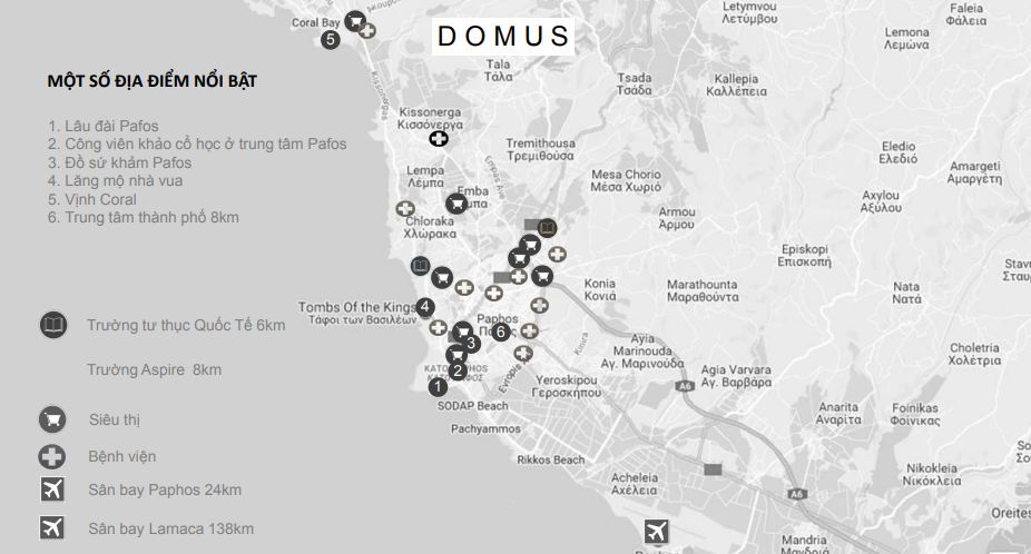 Vị trí dự án Domus Đảo Síp